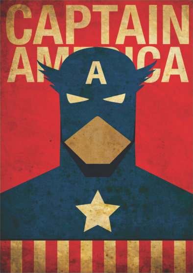 Captain America Wall Art Print-Posters, Prints, & Visual Artwork-Ma Petite