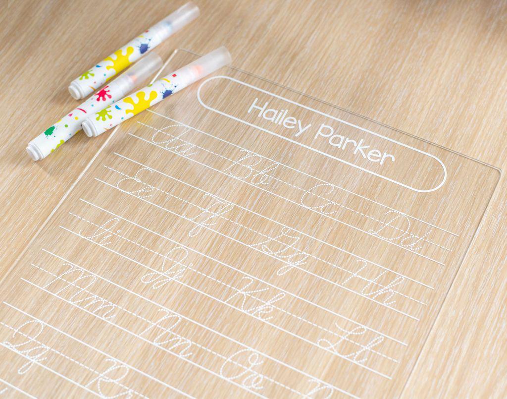 Cursive Alphabet & Numbers- Write & Learn Acrylic Board-Ma Petite