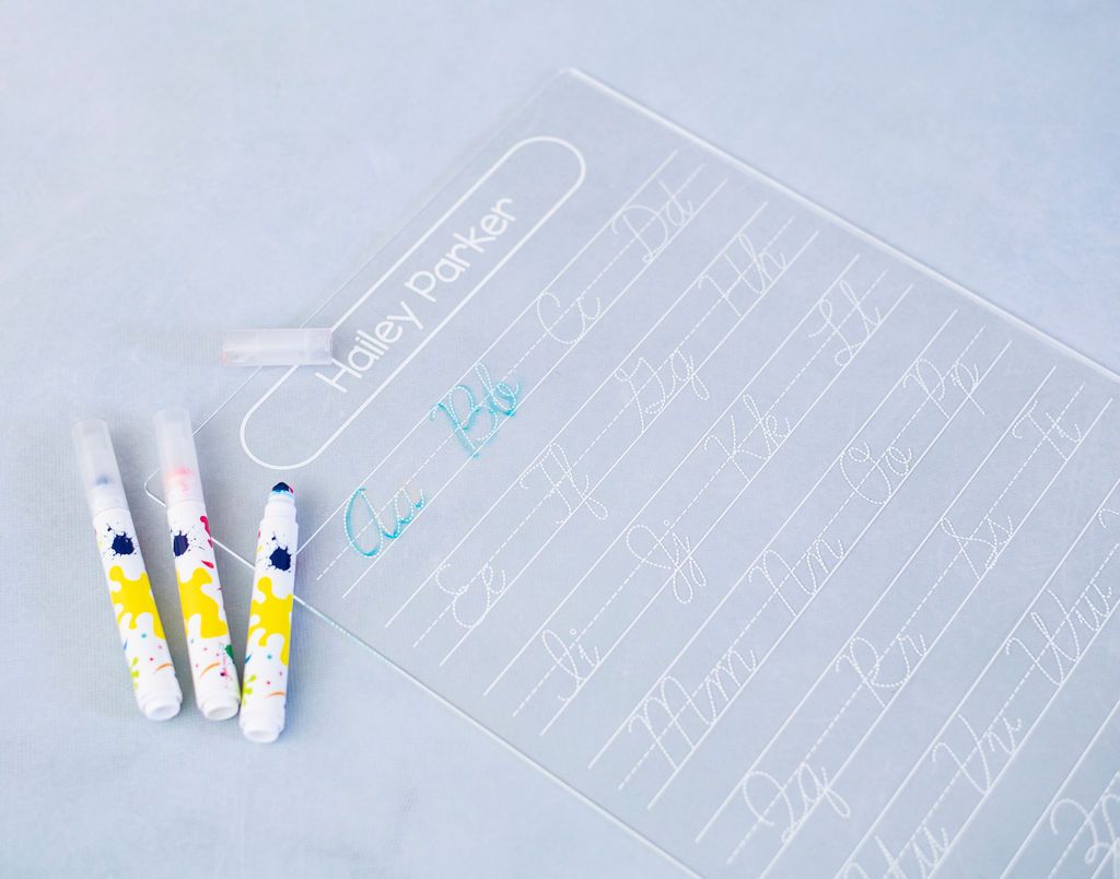 Cursive Alphabet & Numbers- Write & Learn Acrylic Board-Ma Petite