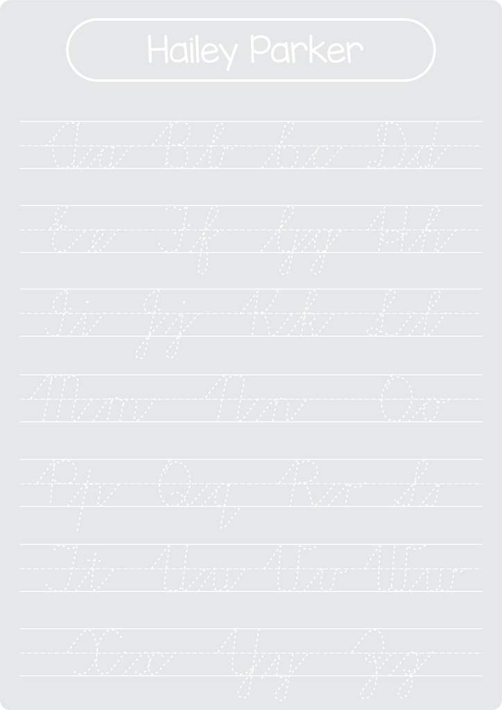 Cursive Alphabet & Numbers- Write & Learn Acrylic Board-Ma Petite