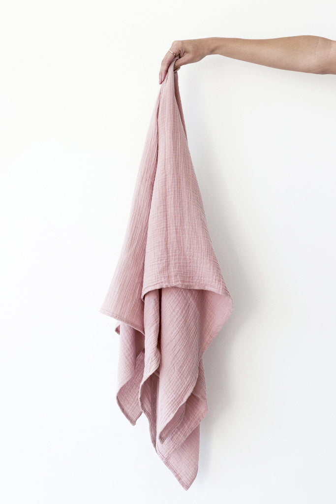 Dusty Pink Muslin Swaddle Blanket