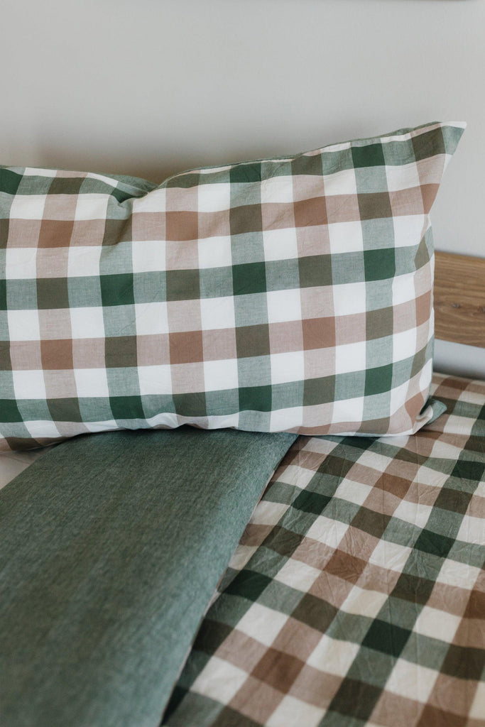 Earthy Check Washed Cotton Duvet-Duvet Covers-Ma Petite