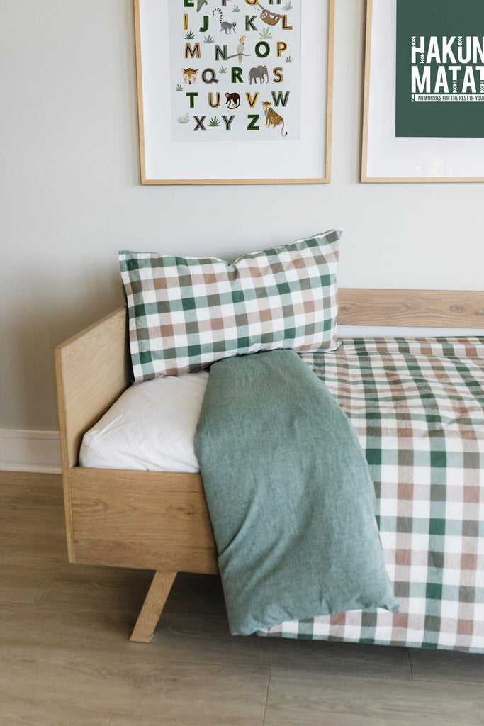 Earthy Check Washed Cotton Duvet-Duvet Covers-Ma Petite