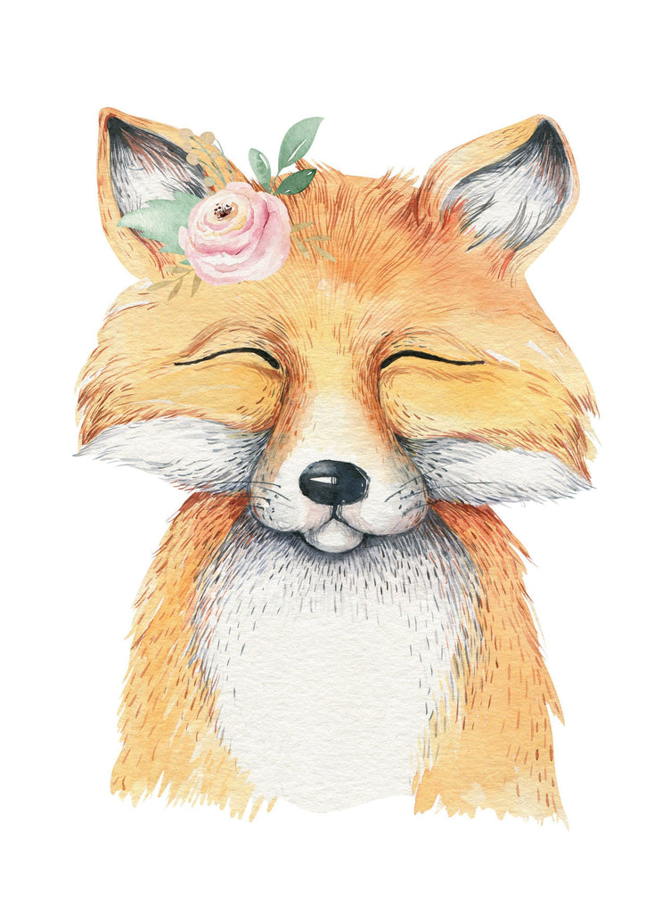 Floral Fox - Acrylic Wall Print