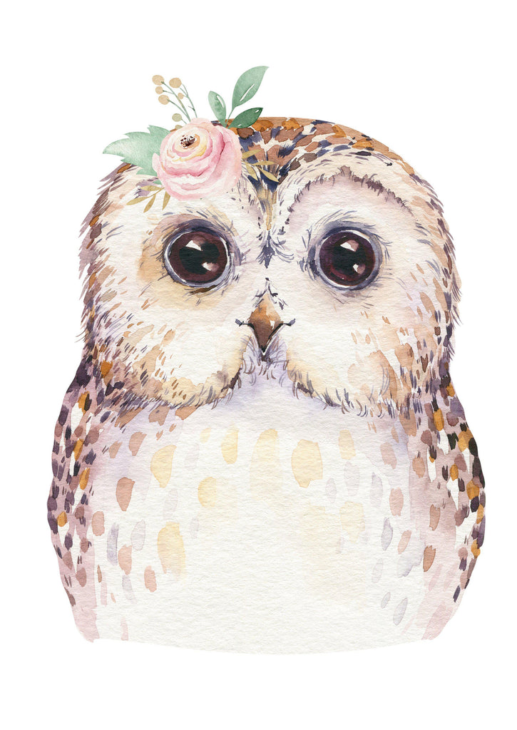 Floral Owl - Acrylic Wall Print