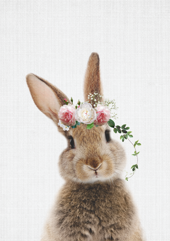 Floral Rabbit - Wall Art Print