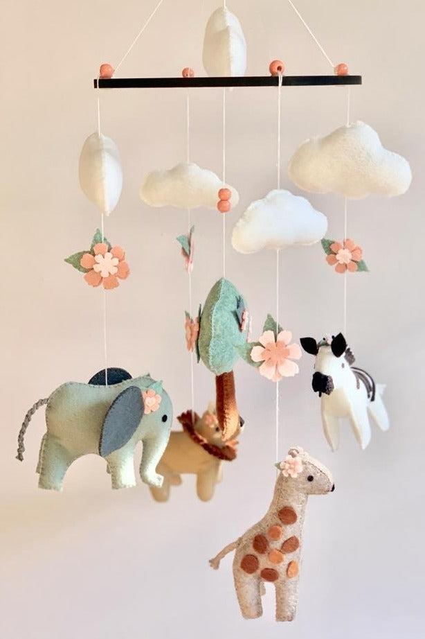 Floral Safari Felt Baby Mobile – Ma Petite - Main Image