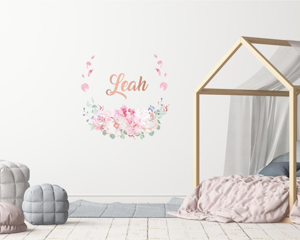 Floral petals personalised wall sticker