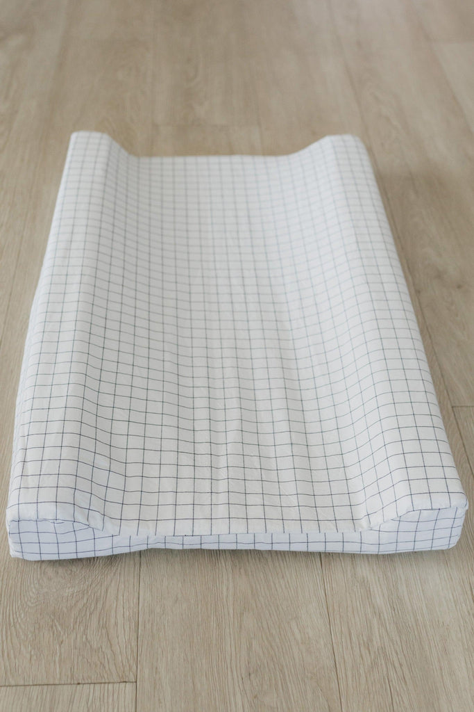 Grid Washed Cotton Changing Mat Cover-Changing Mat Cover-Ma Petite