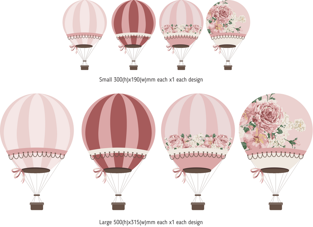 Hot Air Balloon Wall Stickers - Girls