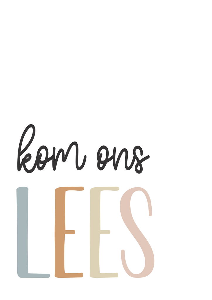 "Kom Ons Lees" - Canvas Print-Wall Art Print-Ma Petite