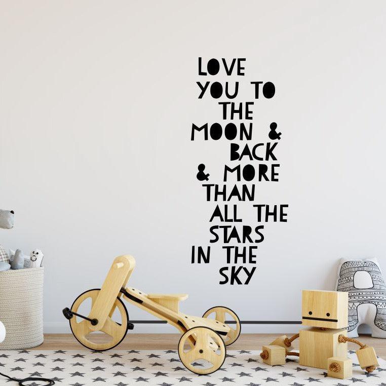 Love you to the moon wall sticker