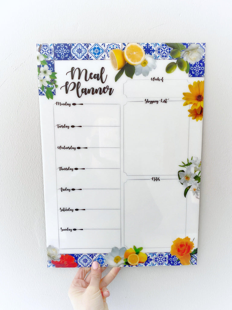MAGNETIC Acrylic Meal Planner - Mediterranean