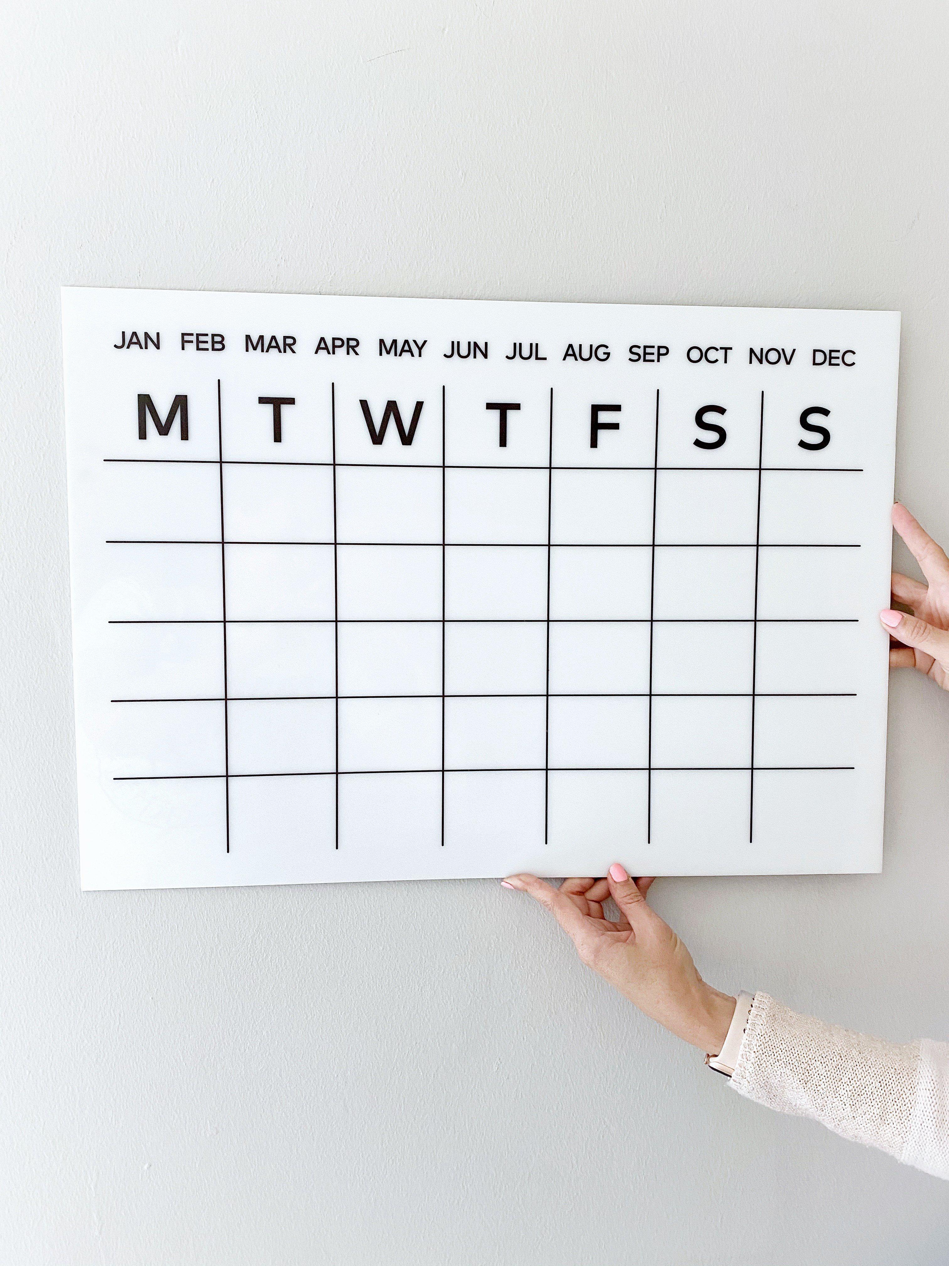 MAGNETIC Acrylic Classic Calendar – Ma Petite