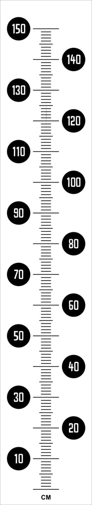 Monochrome height chart wall sticker