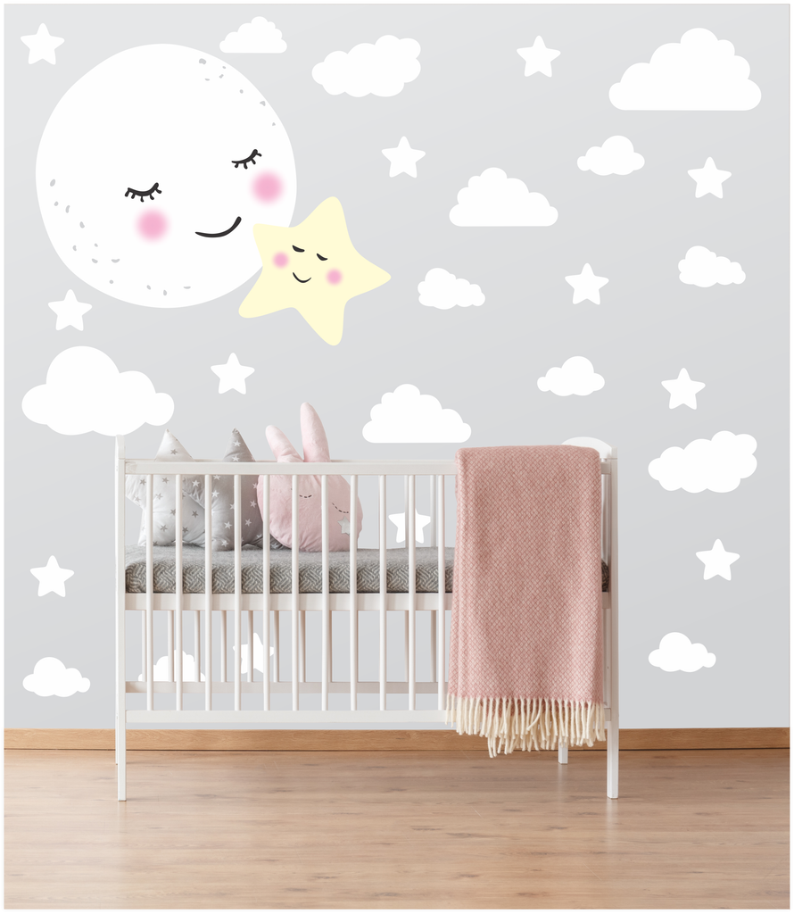 Moon and Stars Wall Stickers