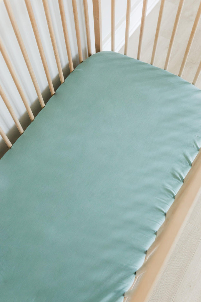 Mozam Blue Cotton Cot Fitted Sheet-Linens & Bedding-Ma Petite