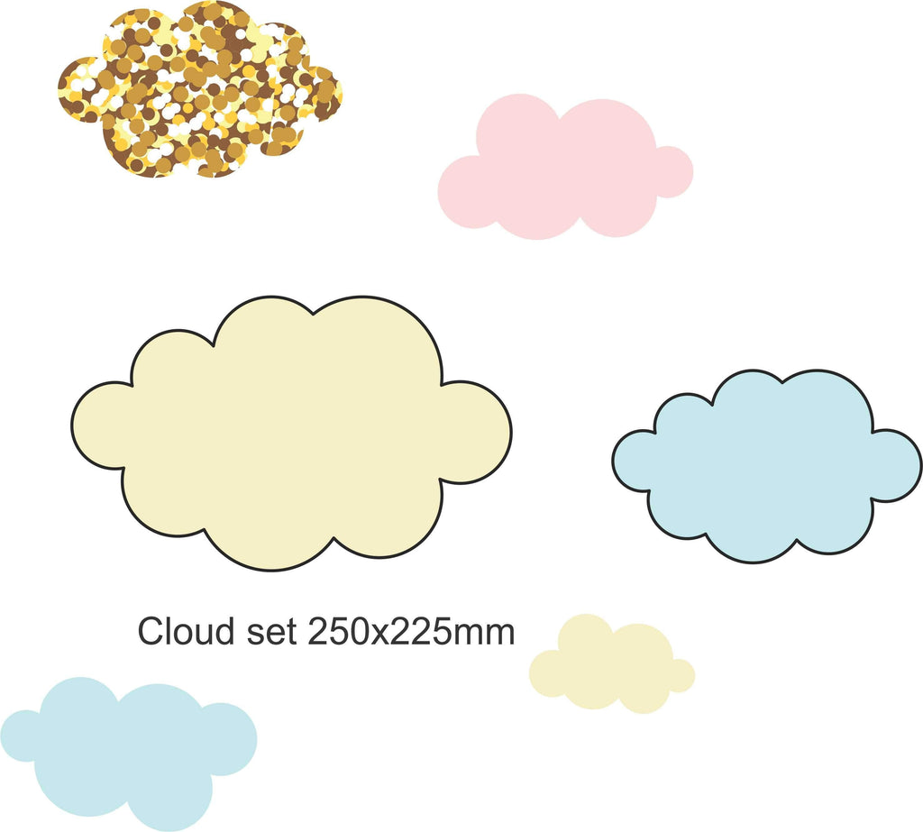 Pastel Gold cloud wall stickers