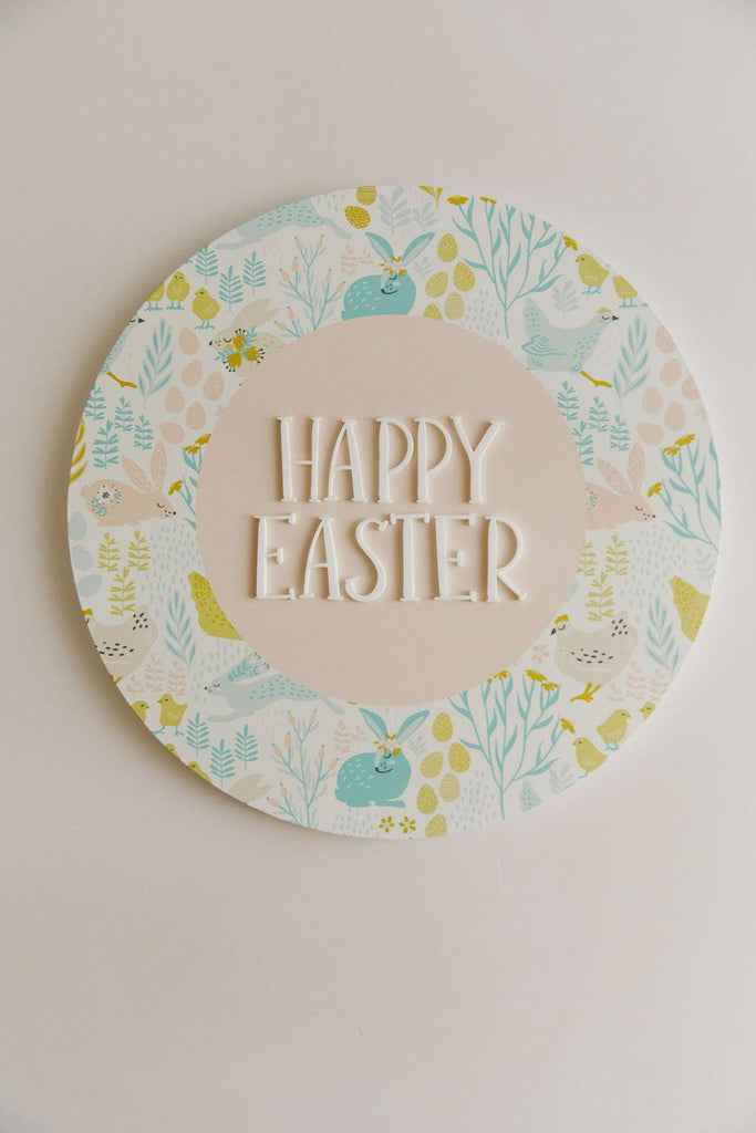 Pastel 'Happy Easter' Plaque-Seasonal & Holiday Decorations-Ma Petite