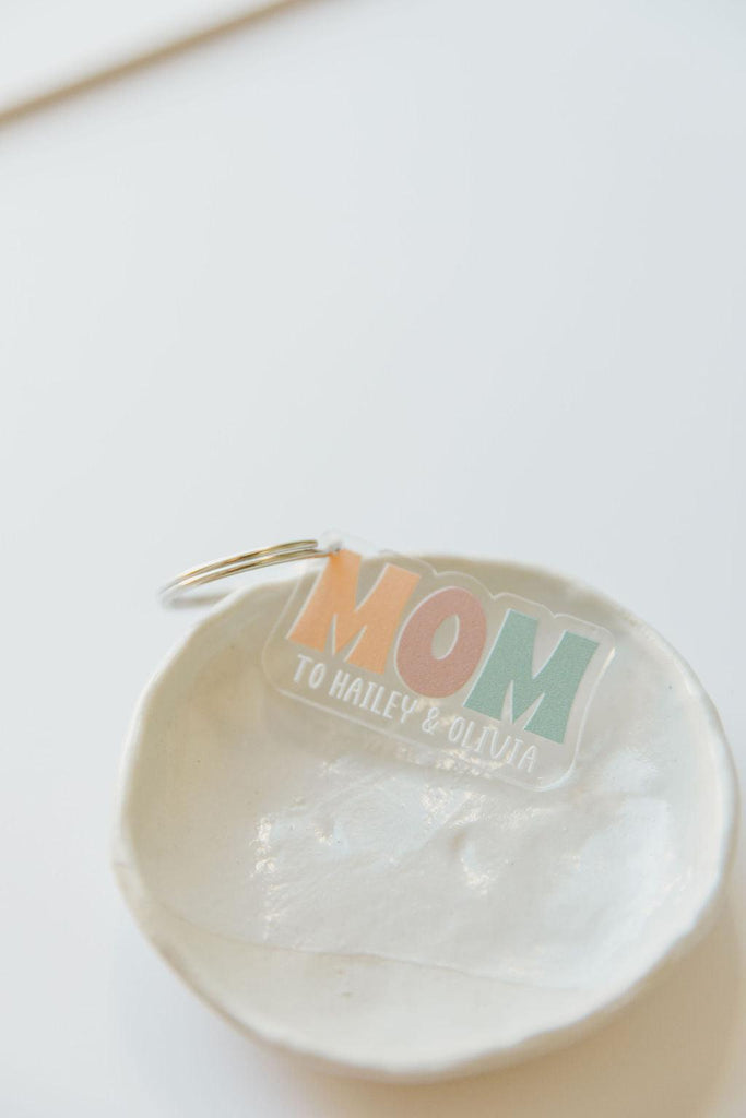 Pastel "Mom" Acrylic Key Ring-Ma Petite