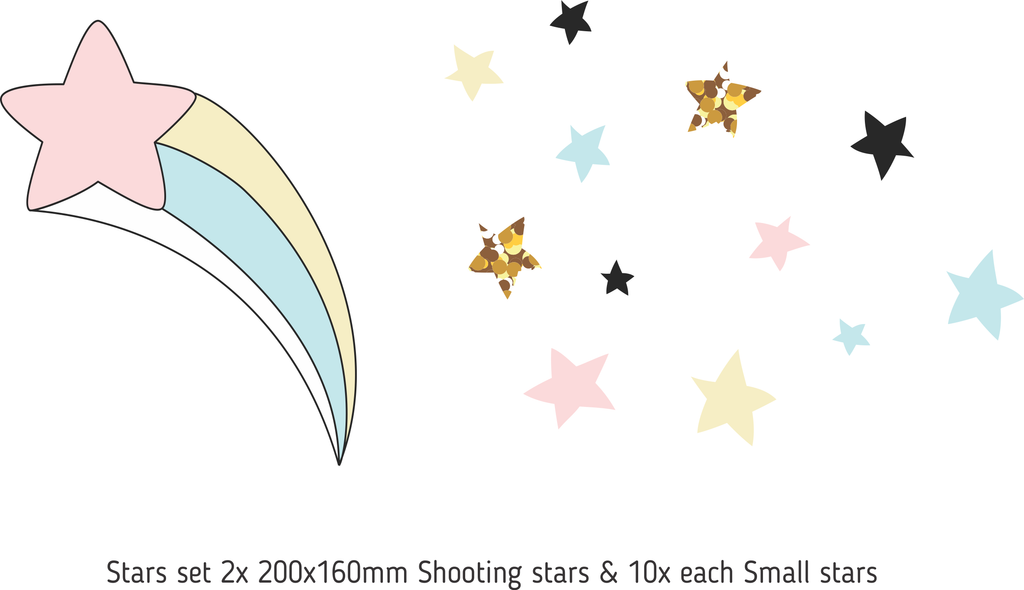 Pastel Star wall sticker set-Ma Petite