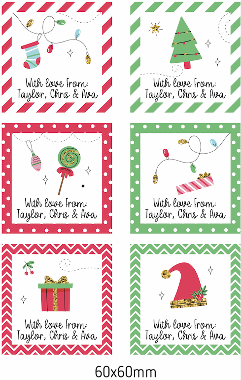 Personalised Christmas Gift Stickers - Feeling Festive