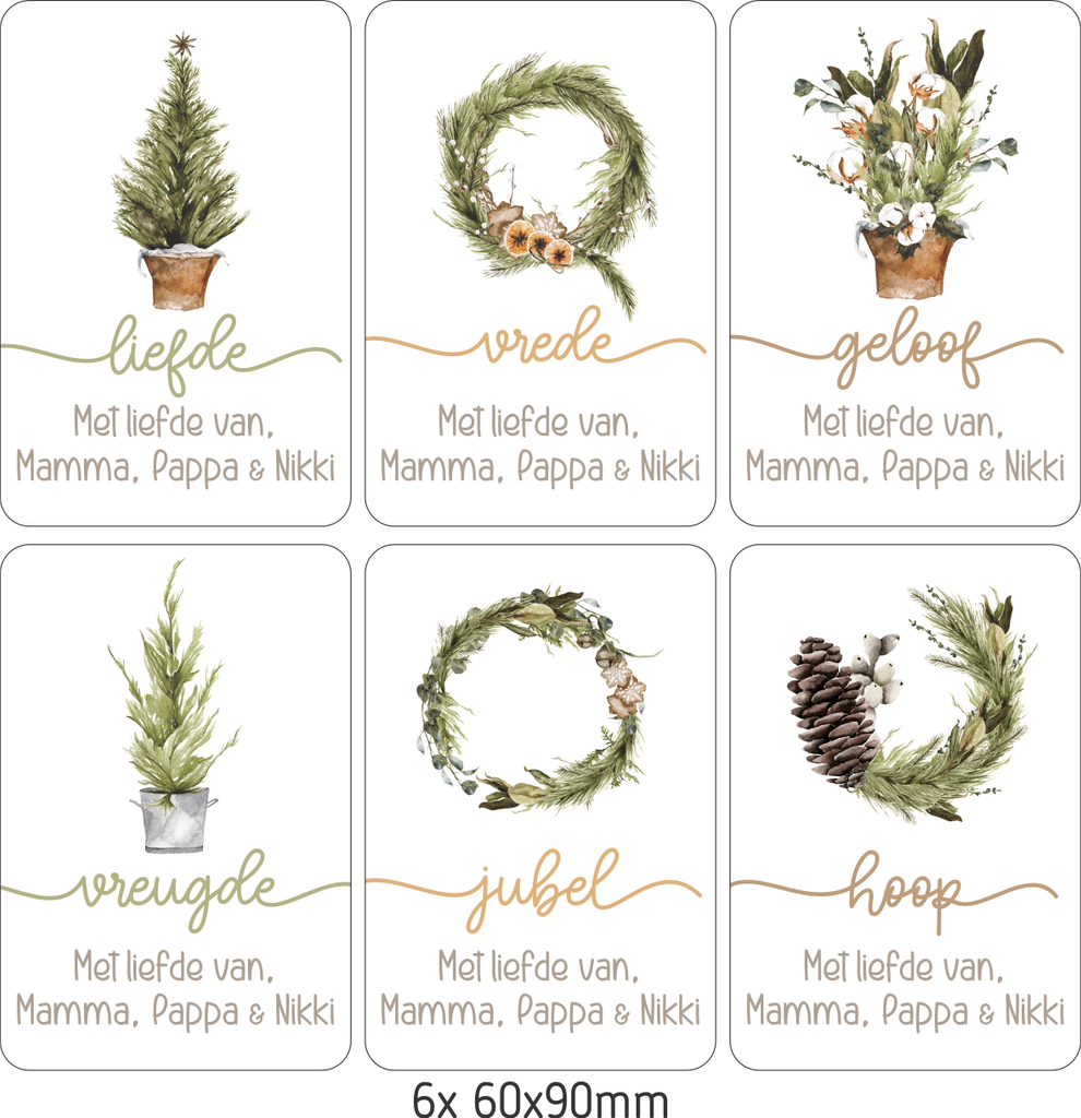Personalised Christmas Gift Stickers - Festive Greenery-Ma Petite