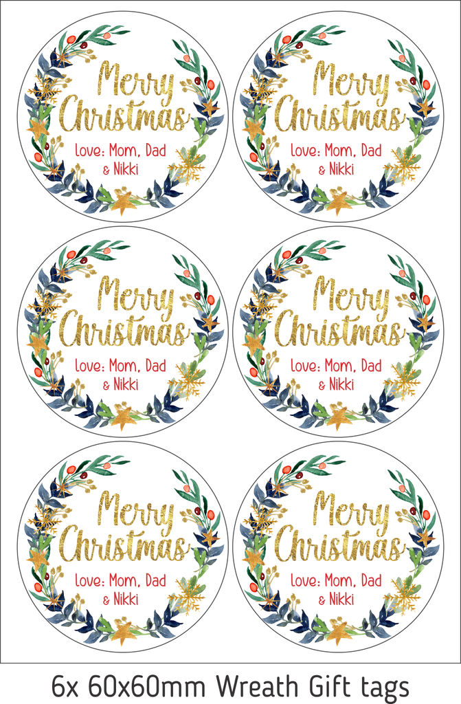 Personalised Christmas Gift Stickers - Mistletoe wreath-Gift Tags & Labels-Ma Petite