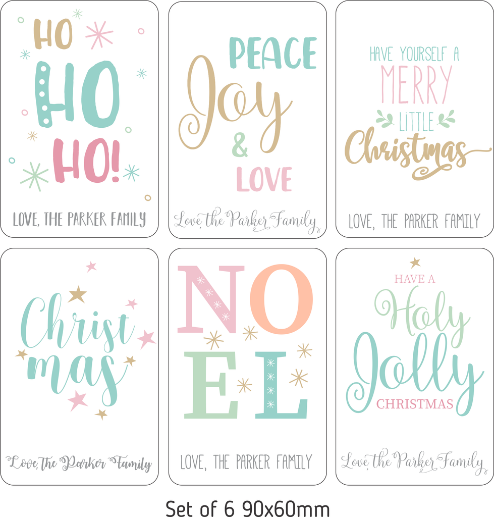 Personalised Christmas Gift Stickers - Pastel