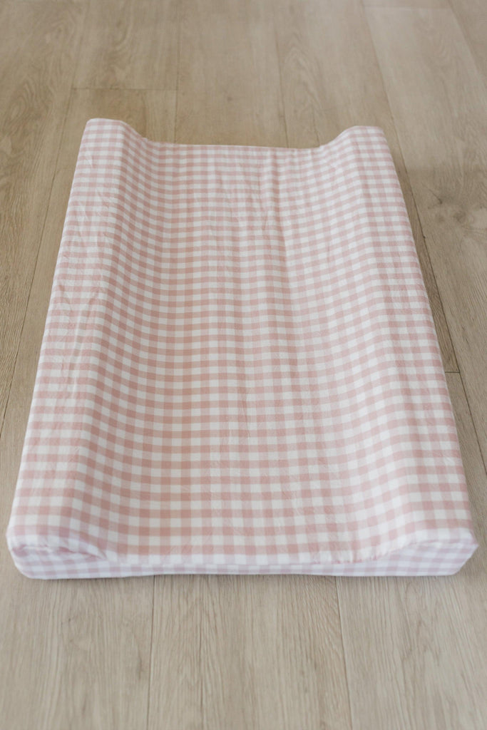 Pink Gingham Changing Mat Cover-Changing Mat Cover-Ma Petite