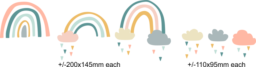 Rainbow doodle wall stickers