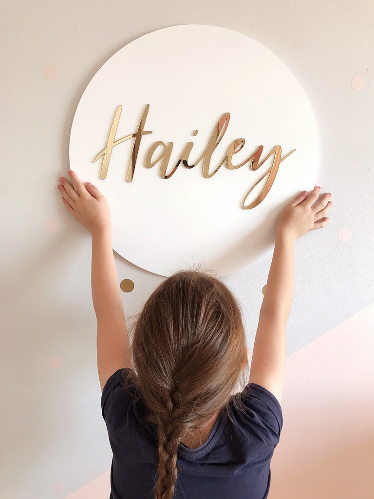 Round Name Plaque - Acrylic Letters