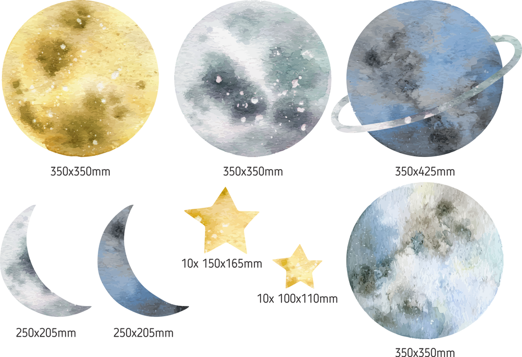 Solar system wall stickers