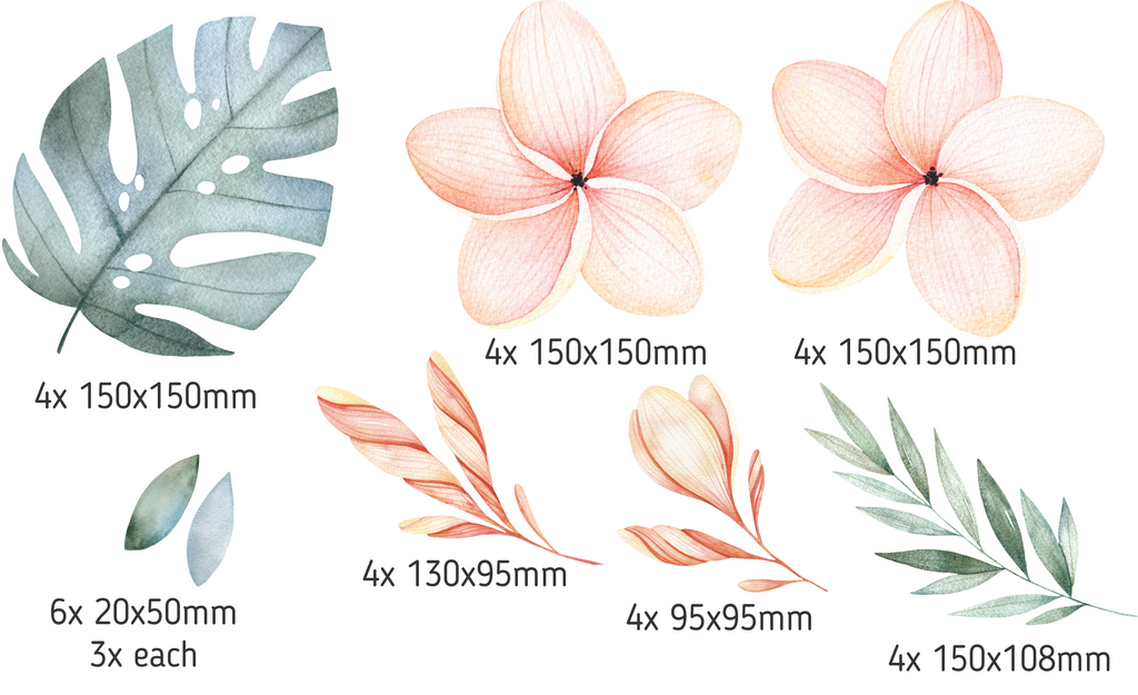 Tropical Floral wall stickers