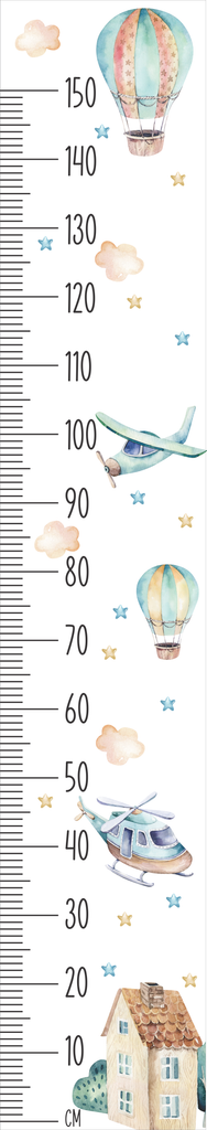 Up in the sky height chart wall sticker