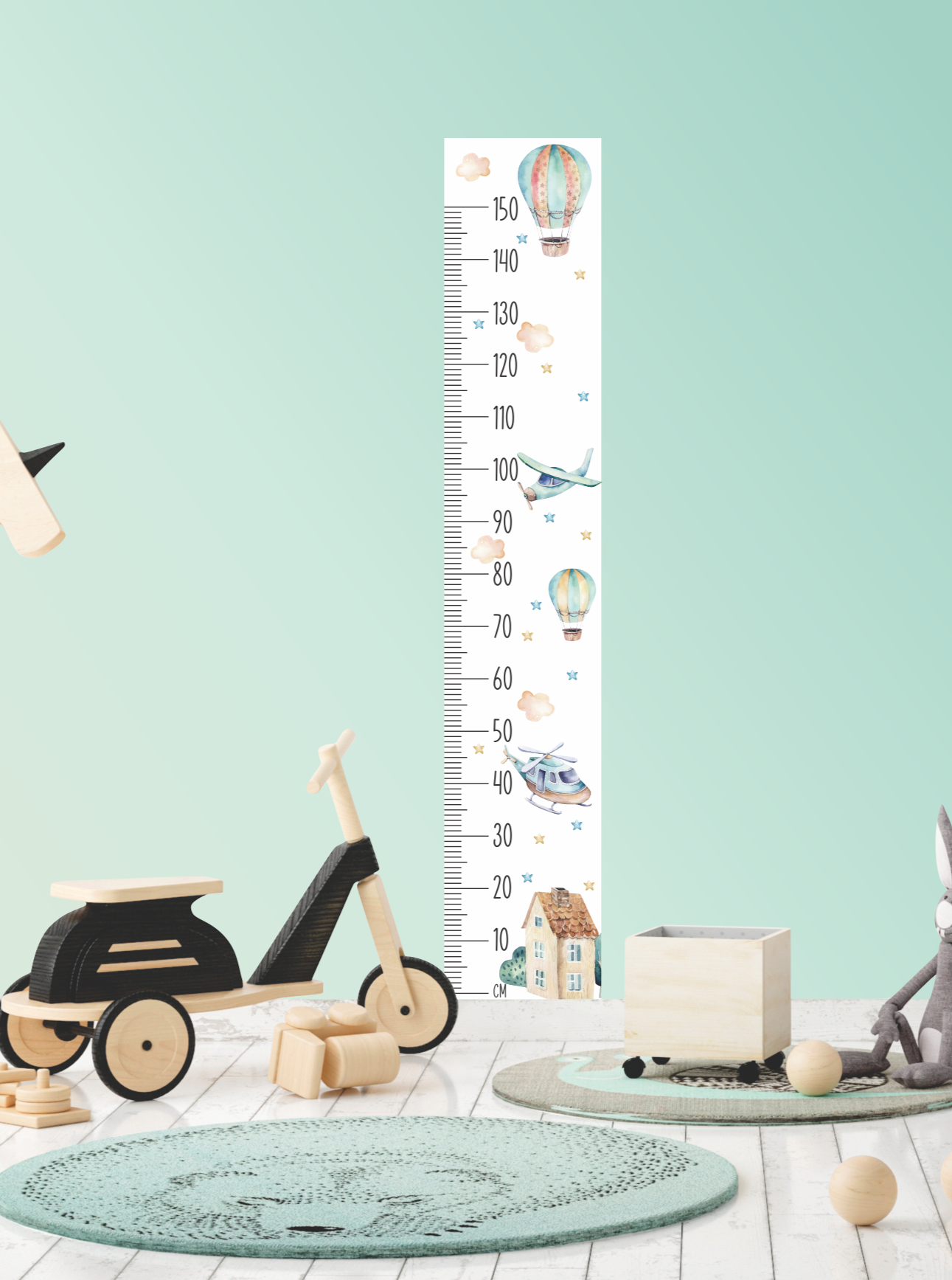 Up in the sky height chart wall sticker Ma Petite