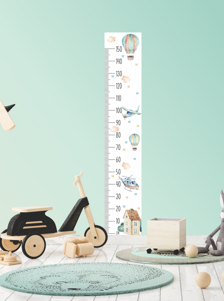 Up in the sky height chart wall sticker