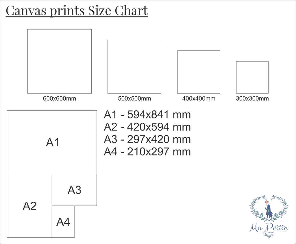 Watercolour Alphabet - Canvas Print-Wall Art Print-Ma Petite