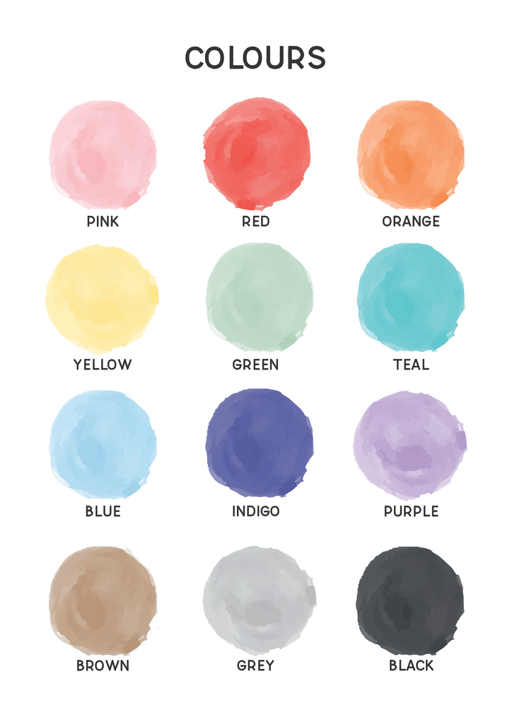 Watercolour Colour Chart - Canvas Print-Wall Art Print-Ma Petite