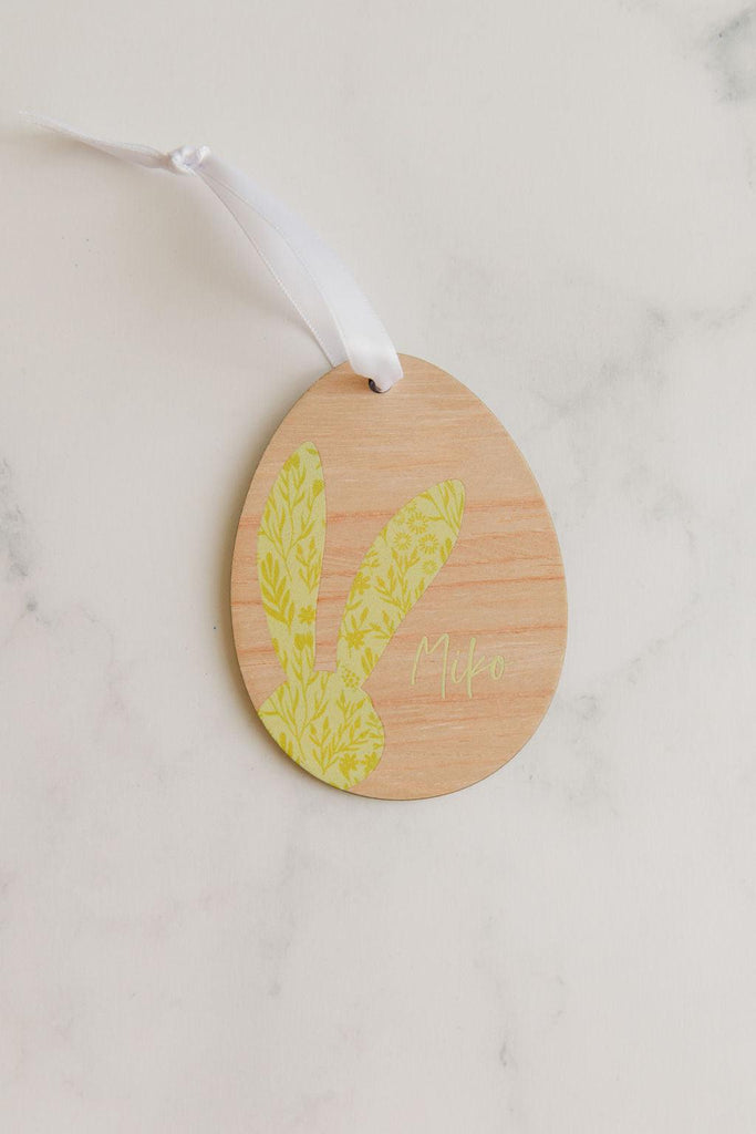Wooden Easter Tag - Mustard Bunny-Ma Petite