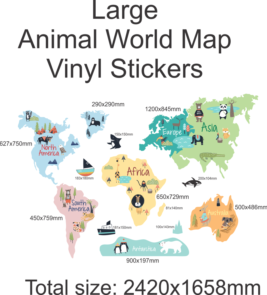 World Map wall stickers